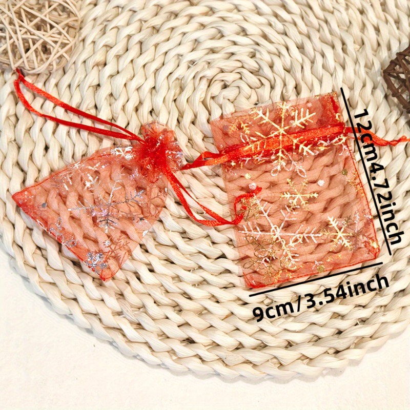 25pcs Snowflake Organza Gift Bags for Jewelry Packaging